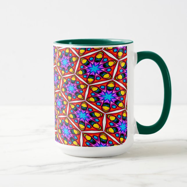 Caneca Padrão Floral Elegante Abstrato (Direita)