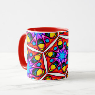 Caneca Padrão Floral Elegante Abstrato