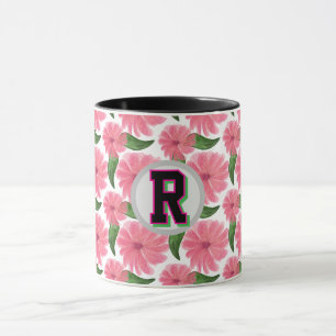 Caneca Padrão floral em aquarela personalizado