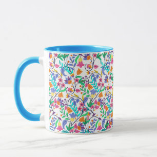 Caneca Padrão Floral Exótico Colorido-23147