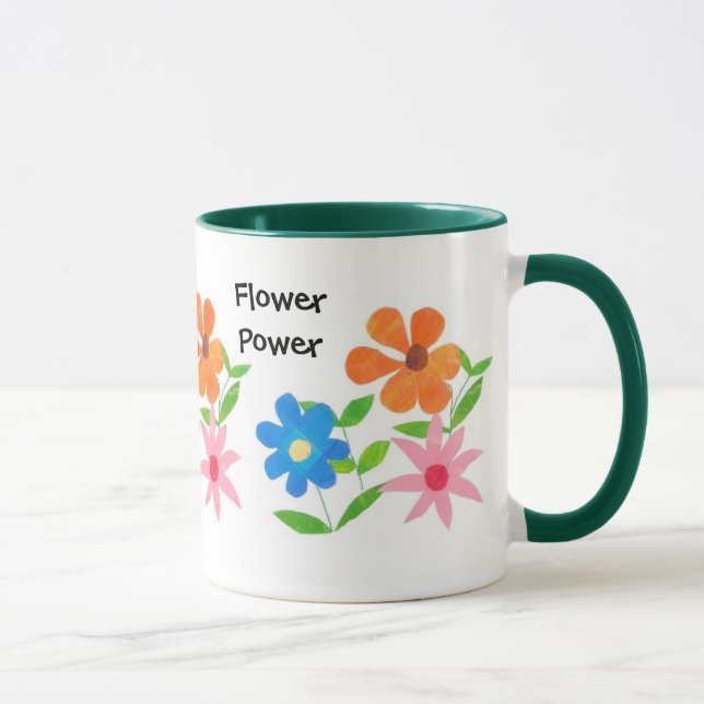 Caneca Padrão Floral Moderno, Flores Brilhantes (Direita)