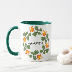 Caneca Padrão floral popular ucraniano. Personalidade da 