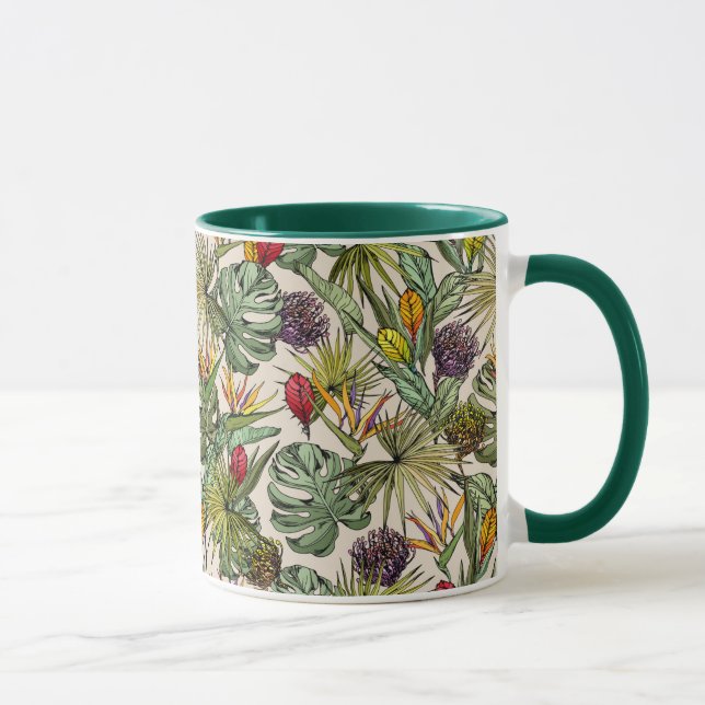Caneca Padrão Floral Tropical (Direita)