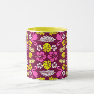 Caneca Padrão Floral Tropical Frutas