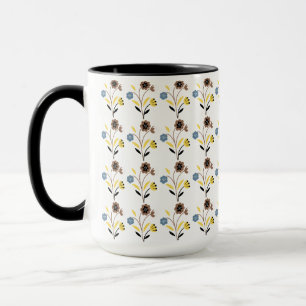 Caneca Padrão Floral Vintage – Botânica Retro Seamless