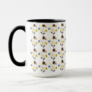 Caneca Padrão Floral Vintage – Botânica Retro Seamless 