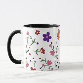Caneca padrão flores-