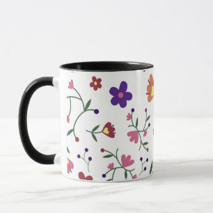 Caneca padrão flores-