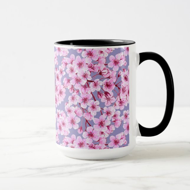 Caneca Padrão florescente de cereja (Direita)