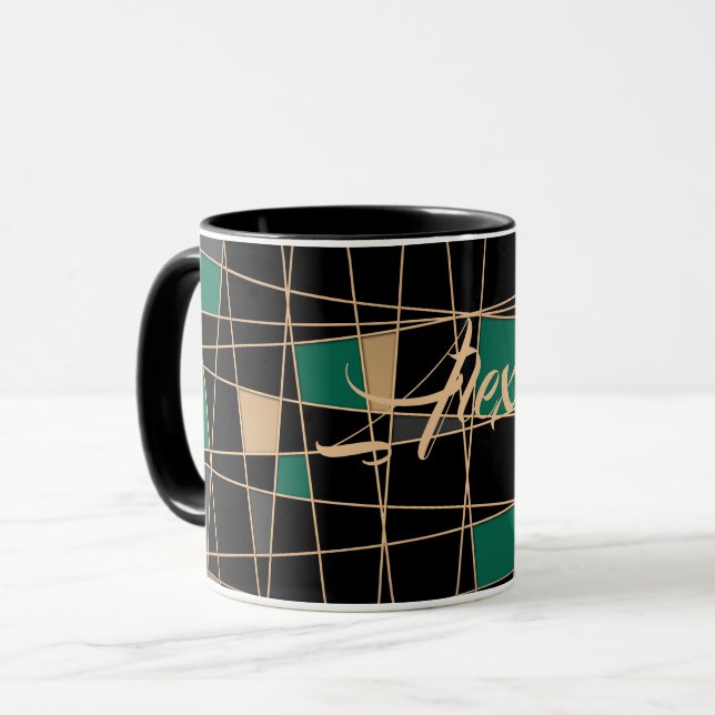 Caneca padrão geométrico abstrato (Frente Esquerda)