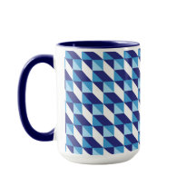 Padrão Geométrico Abstrato Retro Tons de Azul