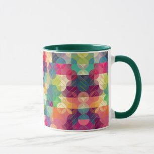 Caneca Padrão Geométrico com Mug de Sobreposição Dourada