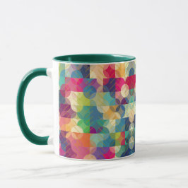 Caneca Padrão Geométrico com Mug de Sobreposição Dourada