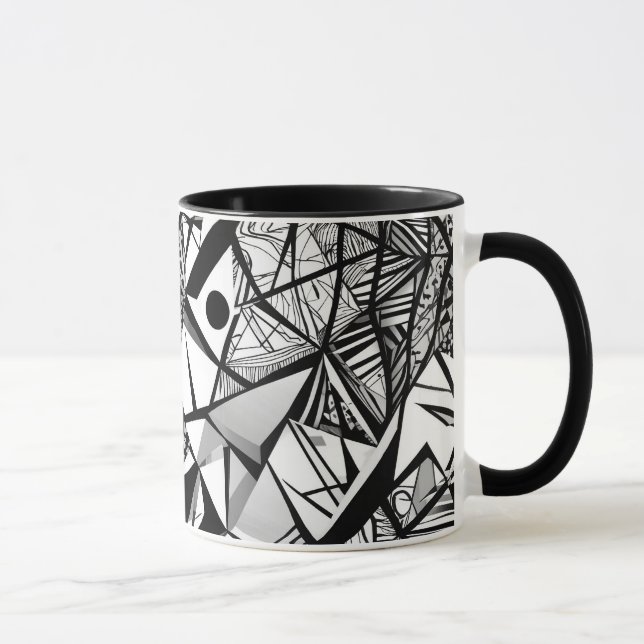 Caneca Padrão geométrico de abstrato 24 - Mug de café (Direita)