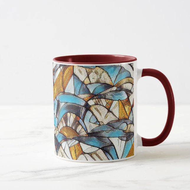 Caneca Padrão geométrico de abstrato 40 - Mug de café (Direita)