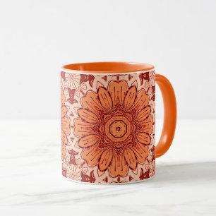 Caneca Padrão geométrico de margarina em laranja mandarim