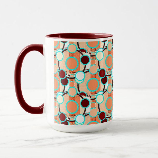 Caneca Padrão Geométrico de Meia-Tom (Esquerda)