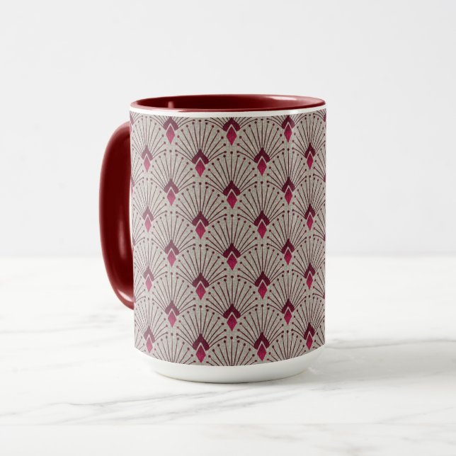 Caneca padrão geométrico de na moda, deco de arte. (Frente Esquerda)