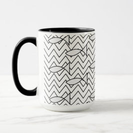 Caneca Padrão Geométrico de Stripe de Peixe