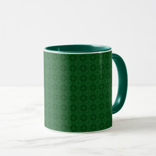 Caneca Padrão geométrico elegante monocromático verde.