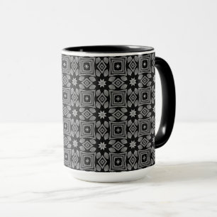Caneca Padrão geométrico em tons de cinza