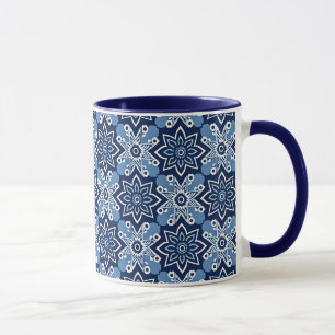 Caneca Padrão Geométrico Floral Vibrante