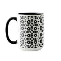 Padrão Geométrico Preto e Branco Elegante