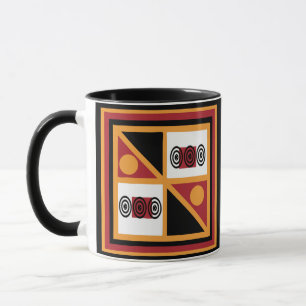 Caneca Padrão geométrico tribal abstrato africano
