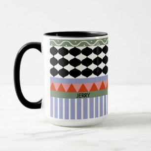Caneca Padrão geométrico verde sálvia personalizado