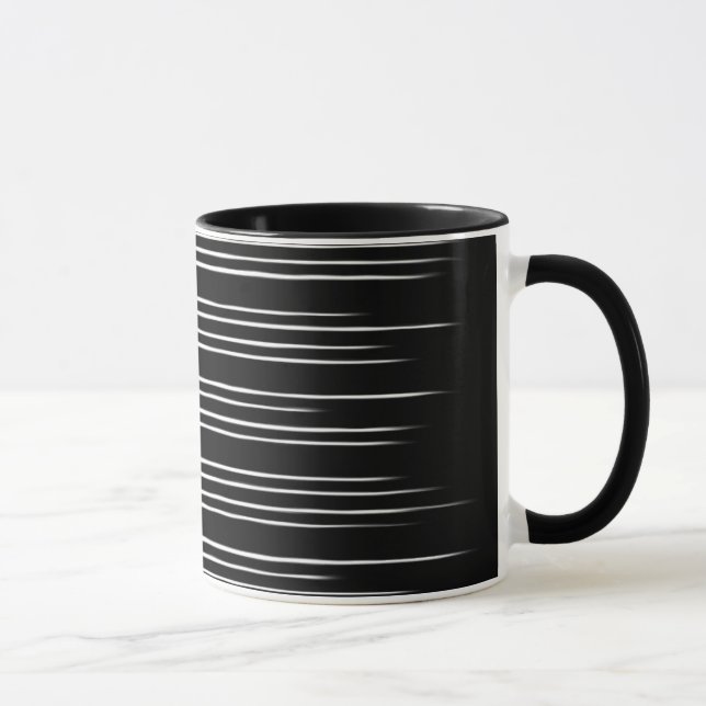 Caneca Padrão legal em branco e preto (Direita)