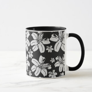 Caneca Padrão Lily Preto e Branco