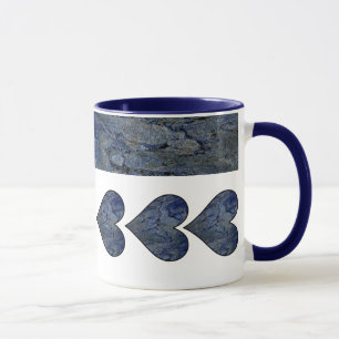 Caneca Padrão Marcado de Pedra Azul