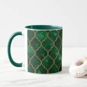 Caneca Padrão Marroquino Esmeralda – Estilo Luxuoso