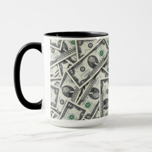 Caneca Padrão Monetário de Nota de 2 Dólares