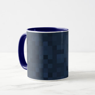 Caneca Padrão Mosaico Azul Meia-Noite,