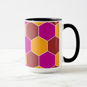 Caneca Padrão Mosaico de Hexágonos Decorativos