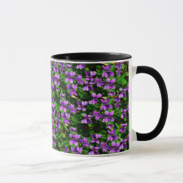 Caneca Padrão Mosaico Violeta Violeta de Madeira de Flor 