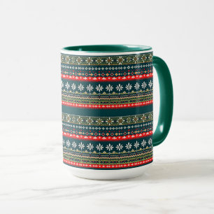 Caneca padrão natalino nórdico