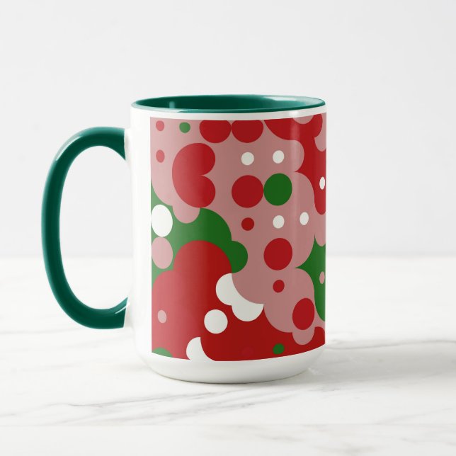 Caneca Padrão Natalino Retro Mod Groovy Funky (Esquerda)