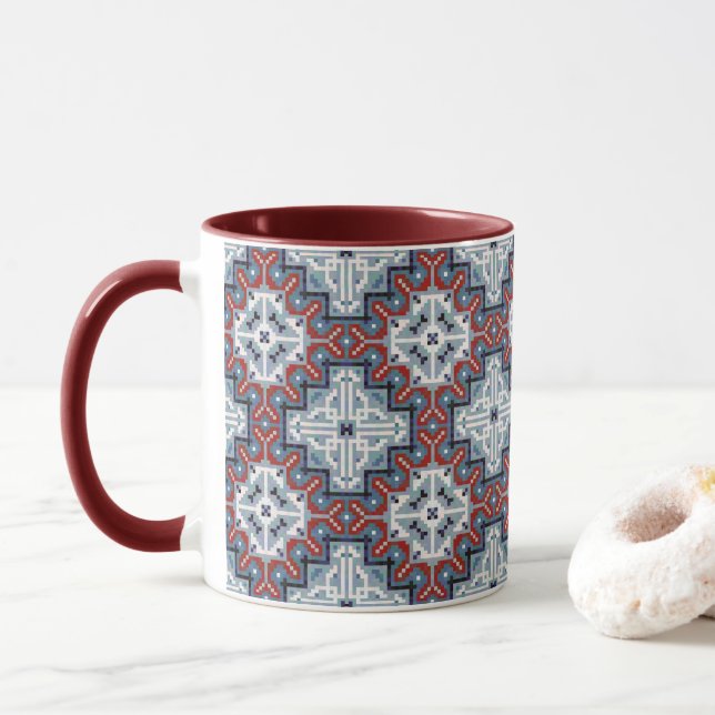 Caneca Padrão Navajo dos Índios Nativos Americanos (Com Donut)