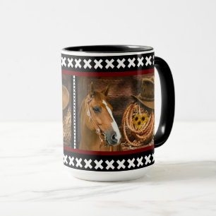 Caneca Padrão Ocidental do Hat Lasso do Horse Cowboy