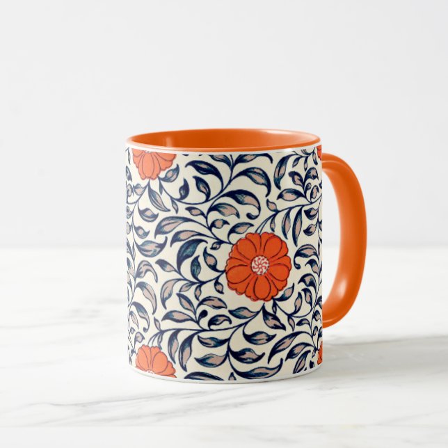 Caneca Padrão Ornamental Floral (Frente Esquerda)