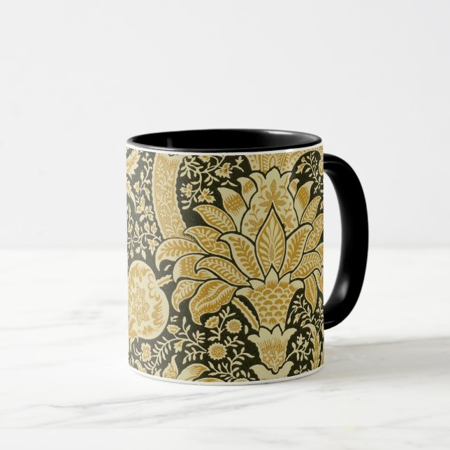 Caneca Padrão ouro Indiano, William Morris Mug (Frente Esquerda)