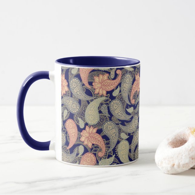 Caneca Padrão Paisley  (Com Donut)