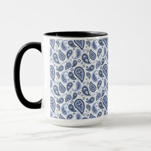 Caneca Padrão Paisley Azul