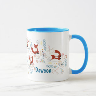 Caneca Padrão Personalizado Moderno da Fox Woodland