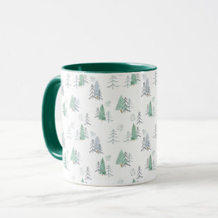 Caneca Padrão pintado à mão na árvore escandinava de inve