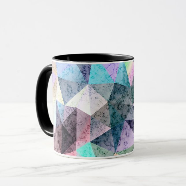 Caneca Padrão poligonal de mármore (Frente Esquerda)