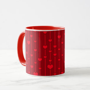 Caneca Padrão popular Corações Vermelhos