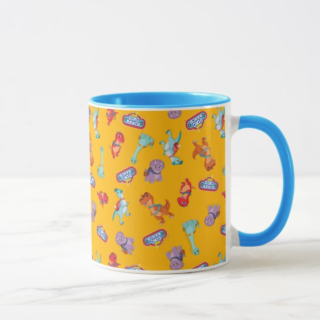 Caneca Padrão Ranch Dino em Amarelo (Direita)